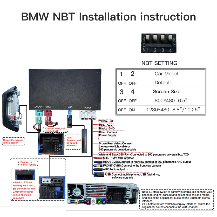 CARABC Drahtloses CarPlay und Android Auto Modul für BMW NBT 1 2 3 4 5 7 Serie, Schwarz - Bild 5