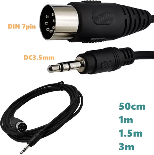 BSN Premium Audiokabel 7-poliger DIN-Stecker auf 3,5 mm Stereo-Klinke in Schwarz - Bild 1