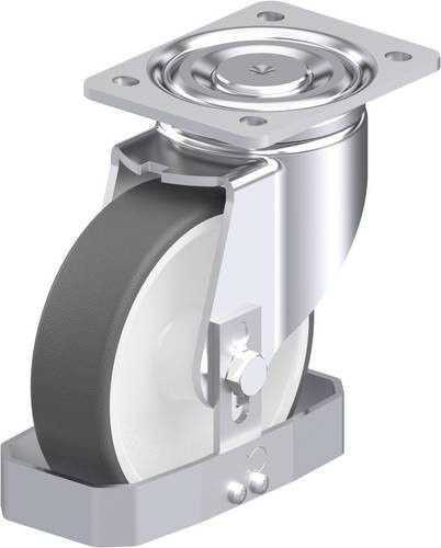 Blickle LH-POTH 160G-FS Stahlblech-Lenkrolle in Grau und Weiß mit 160 mm Rad-Durchmesser und einer Tragfähigkeit von 550 kg - Bild 1