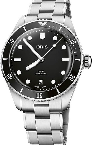 Oris Armbanduhr Divers Date, Automatik, Edelstahl, 39 mm, Schwarz, Unisex - Bild 1