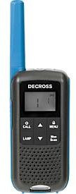 DECROSS DC63 Twin PMR-Handfunkgerät 2er-Set in Blau mit 16 Kanälen und integrierter Taschenlampe, Reichweite bis zu 8 km - Bild 1