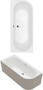 Villeroy & Boch Rechteck-Badewanne Oberon aus Acryl in Weiß, Vorwandinstallation, reversibel, B/T/H: 183 x 80 x 62 cm - Bild 1