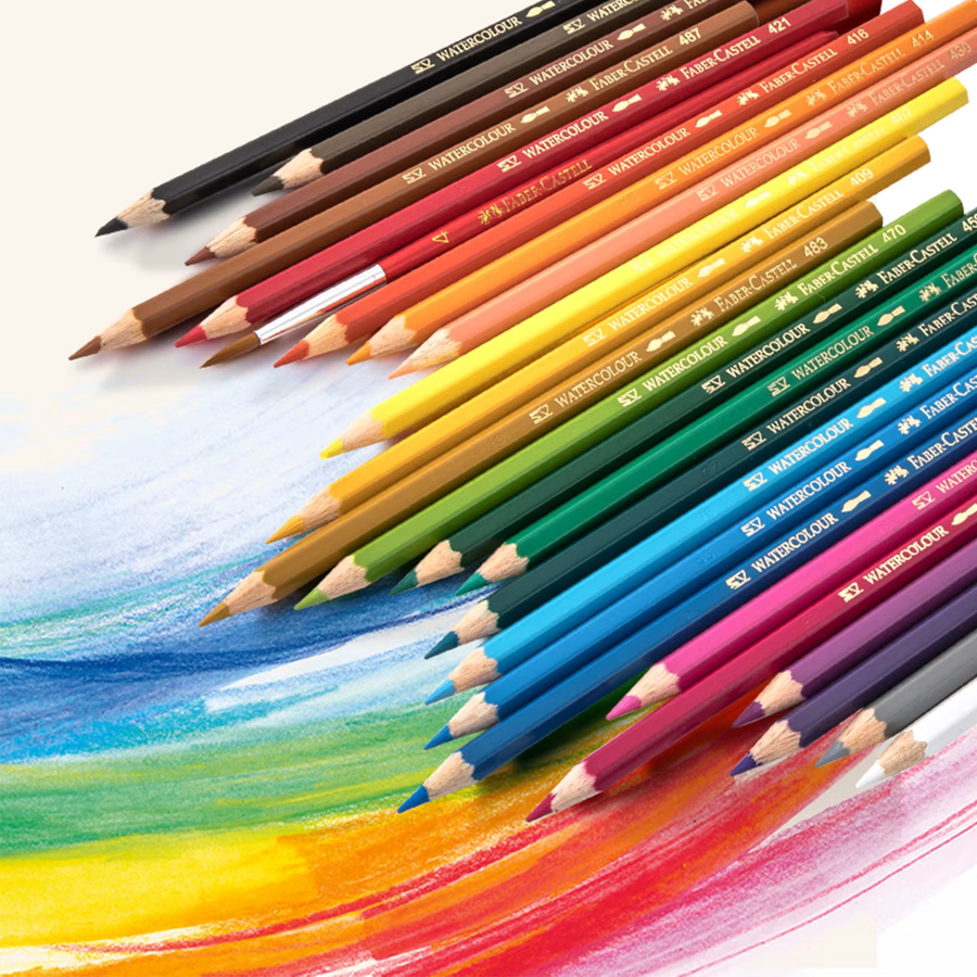 Faber-Castell Wukang Building Landmark Edition Aquarellstifte Set mit 48 Farben, Anspitzer und Radiergummi für Künstler und Studenten, Multicolour - Bild 2