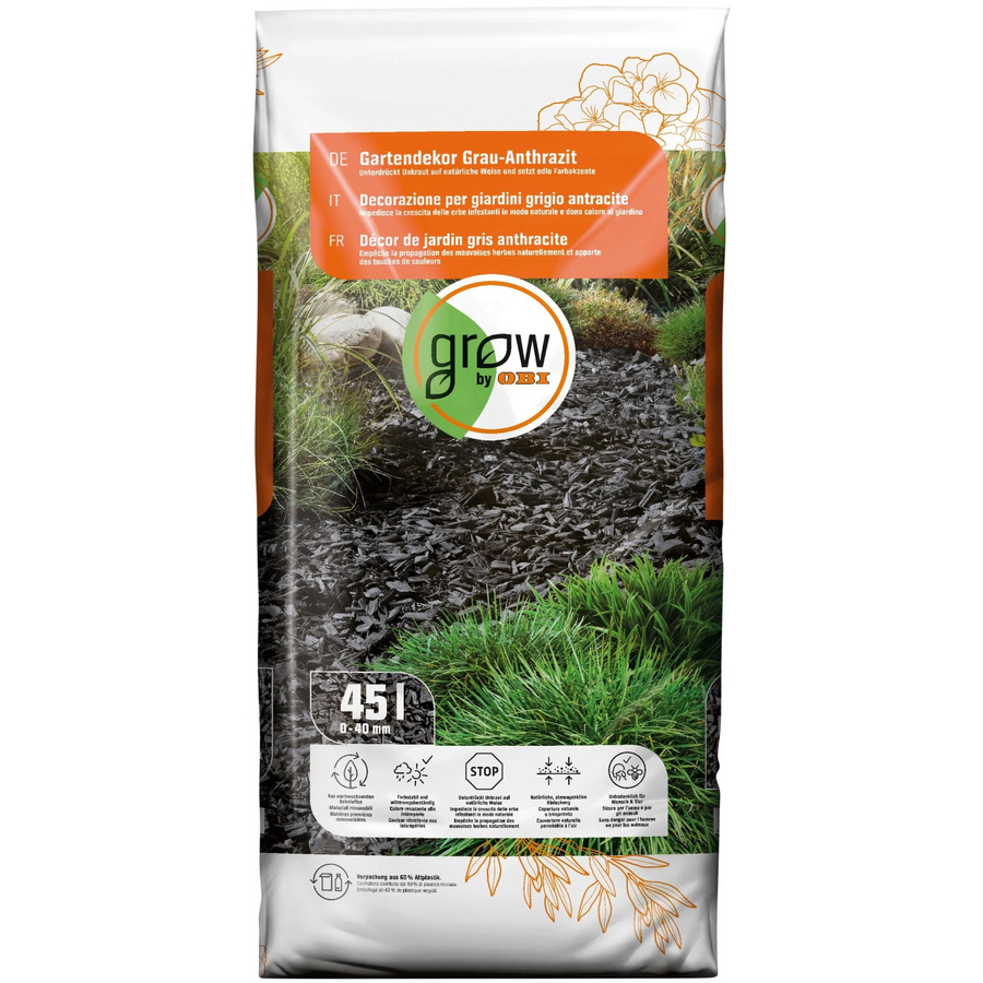 GROW by OBI Hackschnitzel aus Holz in Grau-Anthrazit, 45 l - Bild 2