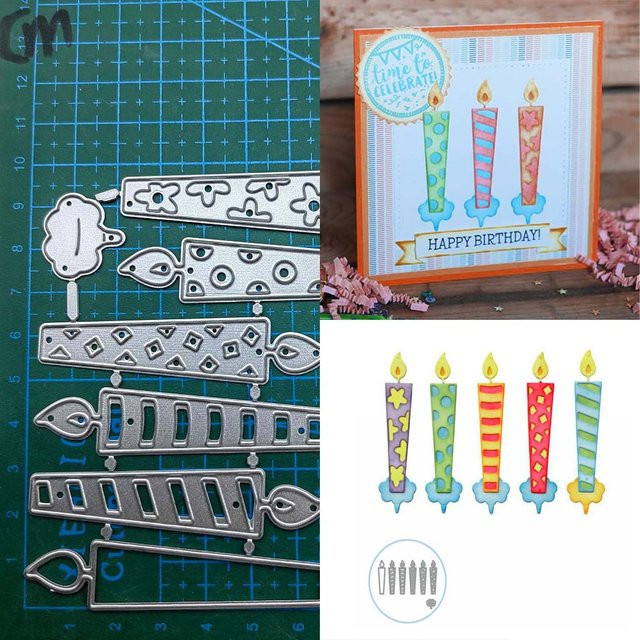Metall Stanzform Geburtstagskerze für DIY Scrapbooking und Papierkarten zur dekorativen Prägung - Bild 1