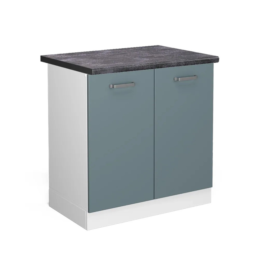 Vicco R-Line Spülenunterschrank Küchenunterschrank in Blau-Grau/Weiß/Anthrazit, B: 80 cm, H: 81,6 cm, T: 60 cm - Bild 2