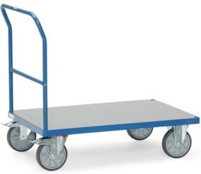 Fetra Schiebebügelwagen 2501 mit Hart-PVC-Plattform in Blau, Tragkraft bis 600 kg, B/T: 60 x 100 cm - Bild 1