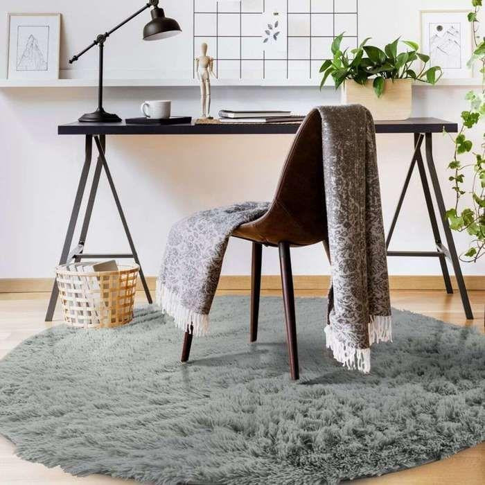 NEO YOGA Teppich für Wohnzimmer oder Schlafzimmer aus extraweicher Mikrofaser, Durchmesser: 160 cm, Hellgrau - Bild 3
