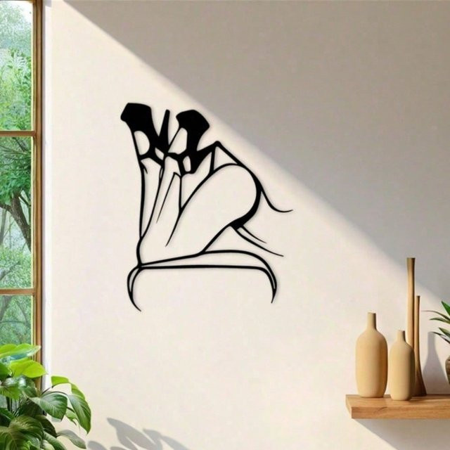 CIFBUY Vintage Metall-Wandkunst Minimalistische Linienkunst Portrait Nackte Dame in Schwarz - Bild 1