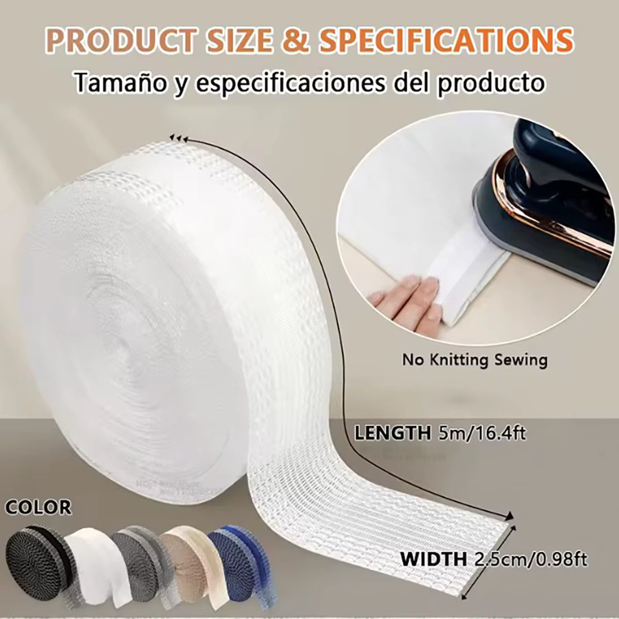 Selbstklebendes Klebeband für Hosensäume in Weiß zur schnellen Reparatur ohne Nähen - Bild 3