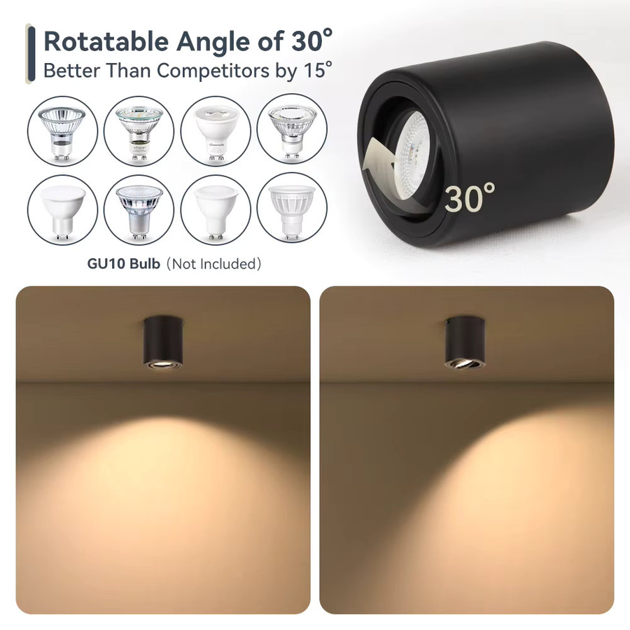 CANMEIJIA LED Downlight Einbaustrahler GU10 mit austauschbarer Glühbirne aus Aluminium in Weiß - Bild 3