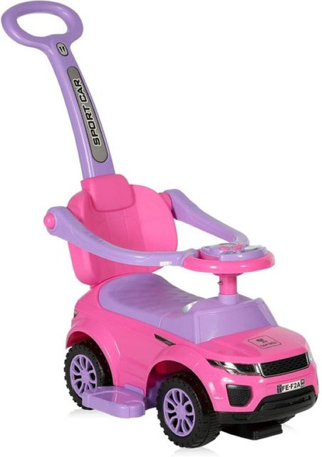 Lorelli Rutscher 3 in 1 Kinderauto Off Road mit Schiebegriff und Musik rosa - Bild 1