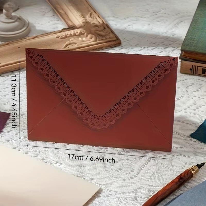 10 Stück selbstklebende Briefumschläge aus Papier in Beige für Hochzeitseinladungen und handgeschriebene Briefe - Bild 2