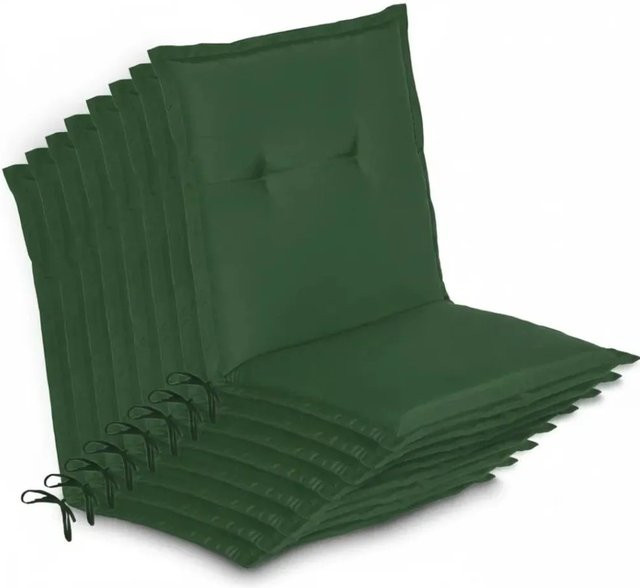 Beautissu 8er Set Niedriglehner Auflage Loft Dunkelgrün B/T/H: 100 x 50 x 6 cm - Bild 1