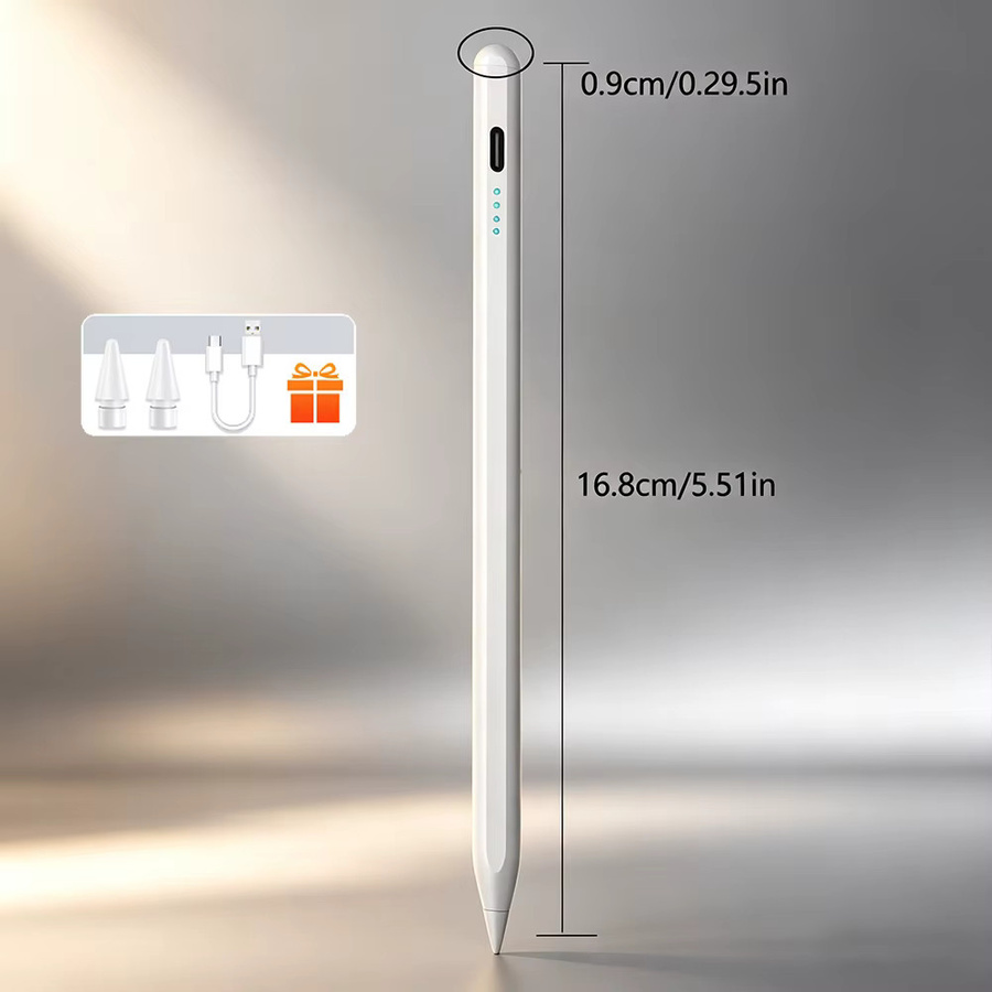 EMTRA iPad Pencil 2025 Stylus-Stift in Weiß mit Handballenerkennung und Neigungssensitivität für iPad Air Pro M3 und iPad mini 5 6 7 sowie iPad 7 8 9 10 11. Generation - Bild 2