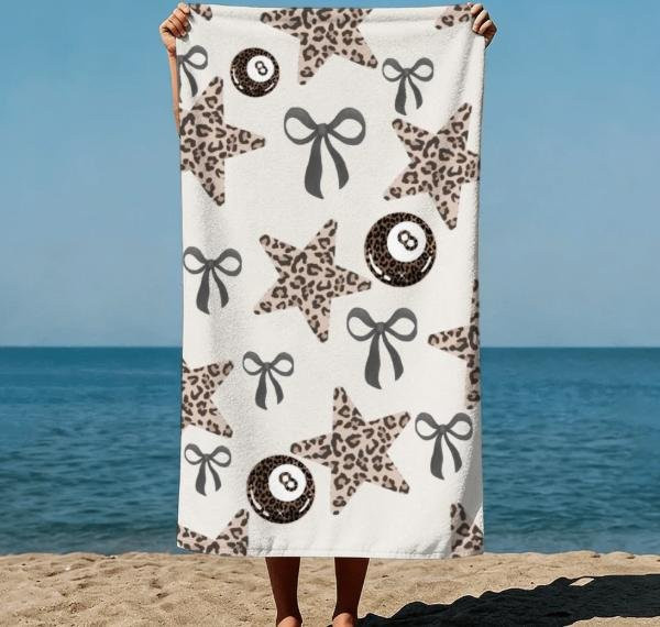 JMG Household Supplies Strandtuch mit Leoparden-Kirschen-Print, schnelltrocknend und sandfrei, B/H: 50 x 100 cm - Bild 1