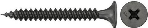 Fischer Schnellbauschrauben aus Stahl, galvanisch verzinkt, Kreuzschlitz Phillips, Durchmesser: 3,5 mm, Länge: 55 mm, 1000 Stück - Bild 1