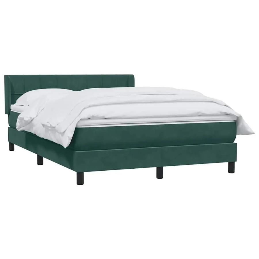 vidaXL Boxspringbett mit Matratze in Dunkelgrün aus Samt, Hybrid-Bett mit Taschenfederkern, B/T: 160 x 220 cm - Bild 2