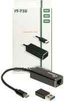 Argus IT-732 USB-C auf RJ-45 Ethernet Adapter, 2.5 GbE, Schwarz - Bild 1