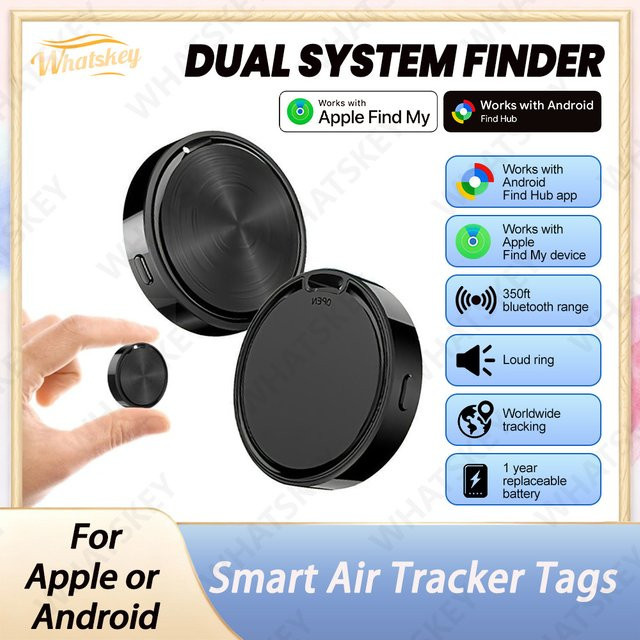 Peocke Bluetooth GPS Tracker Smart Tag für Android Find Hub und iOS Find My, Schlüsselanhänger für Wallet und Schlüssel, Schwarz - Bild 1
