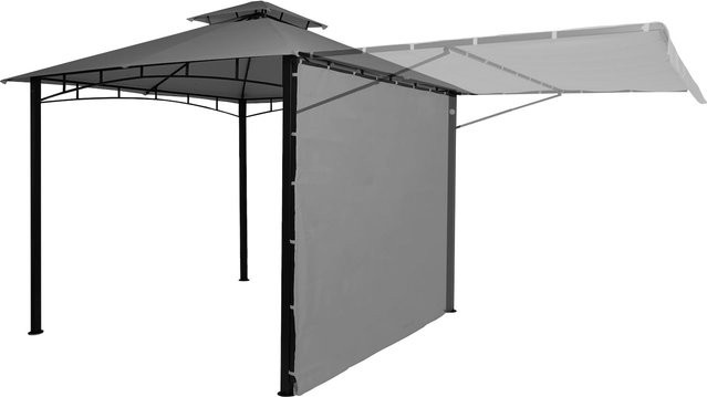 Garten Pavillon MCW Pergola F94 aus Stahl mit beweglicher Seitenwand in Grau, B/T: 2,5 x 2,5 m - Bild 1