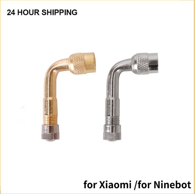 Xiaomi Luftreifenventil Adapter aus Messing in Gold für M365 Pro Pro2 Mi3 und Ninebot F20 F30 Scooter mit 45°, 90° und 135° Winkeln - Bild 1