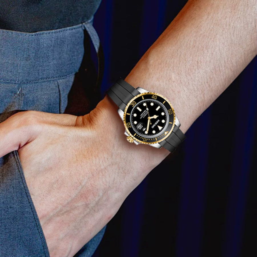 Deesio Armbanduhr, Automatik, Edelstahl, Schwarz, Herren - Bild 4