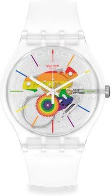 Swatch Armbanduhr, Quarz, Silikonarmband, Weiß, Unisex - Bild 1