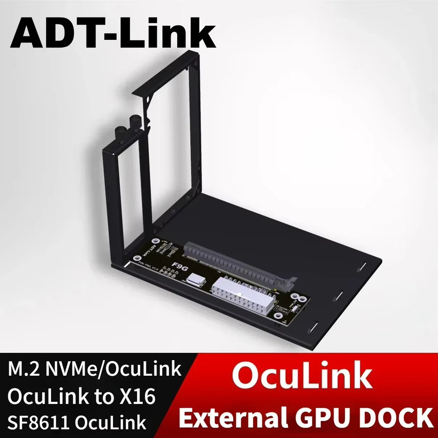 ADT-Link F9G-BK7 EGPU Oculink GPU Dock PCIe 4.0 x4 Externer Grafikarten-Adapter für Notebook und Laptop, Schwarz - Bild 6