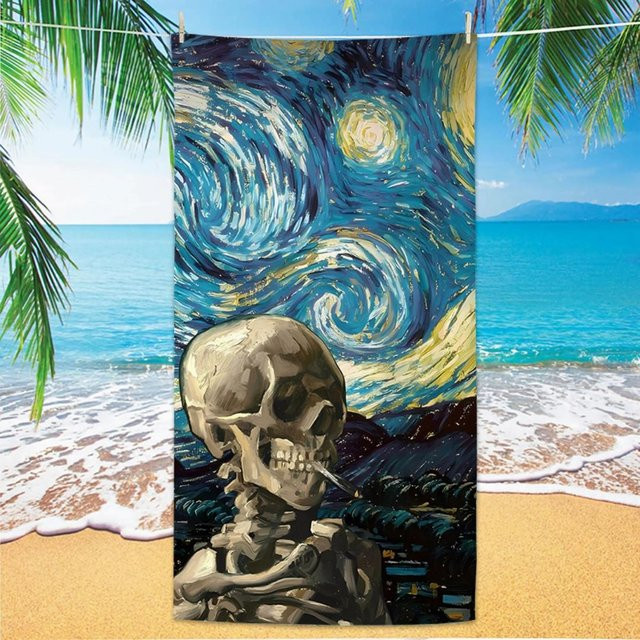 Van Gogh Strandtuch aus Mikrofaser, schnelltrocknend und sandabweisend, B: 30 cm, H: 60 cm - Bild 1