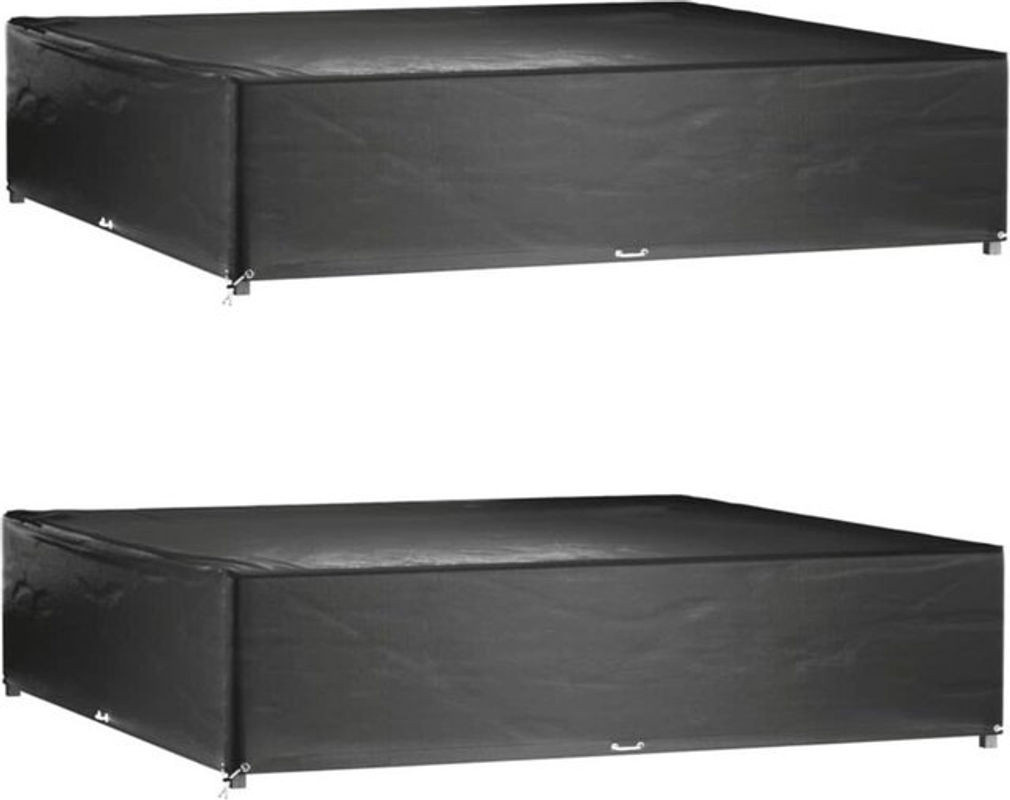 Vidaxl Gartenmöbel-Abdeckungen 2er-Set in Schwarz mit 16 Ösen, quadratisch, B/T/H: 240 x 240 x 55 cm - Bild 1