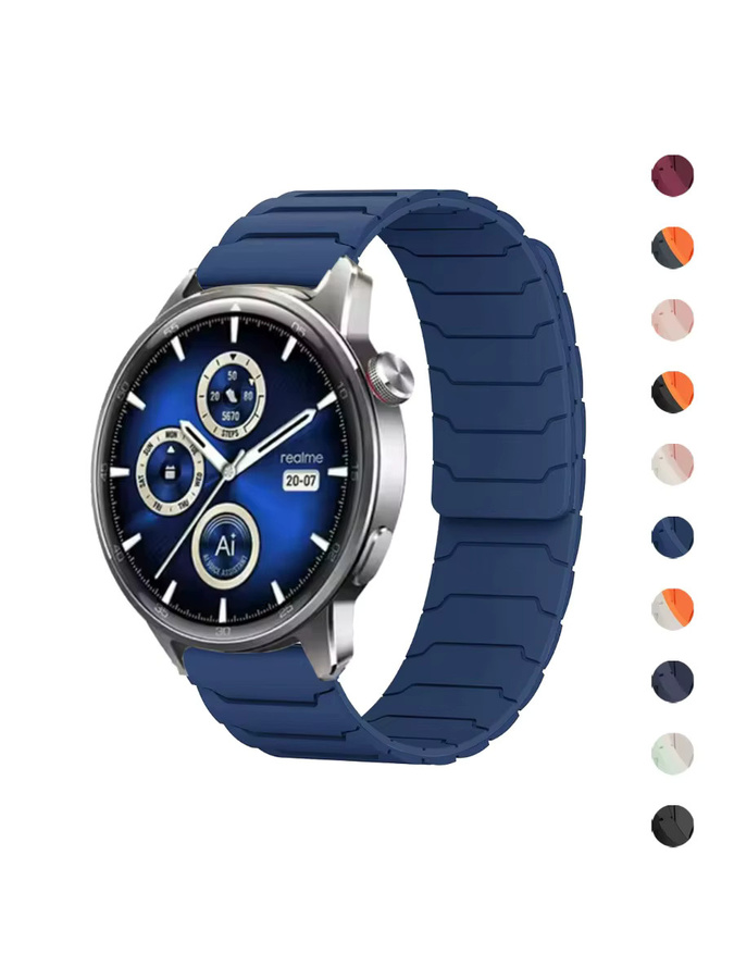Uhrenarmband Silikon, 22 mm, Schwarz, Unisex - Bild 7