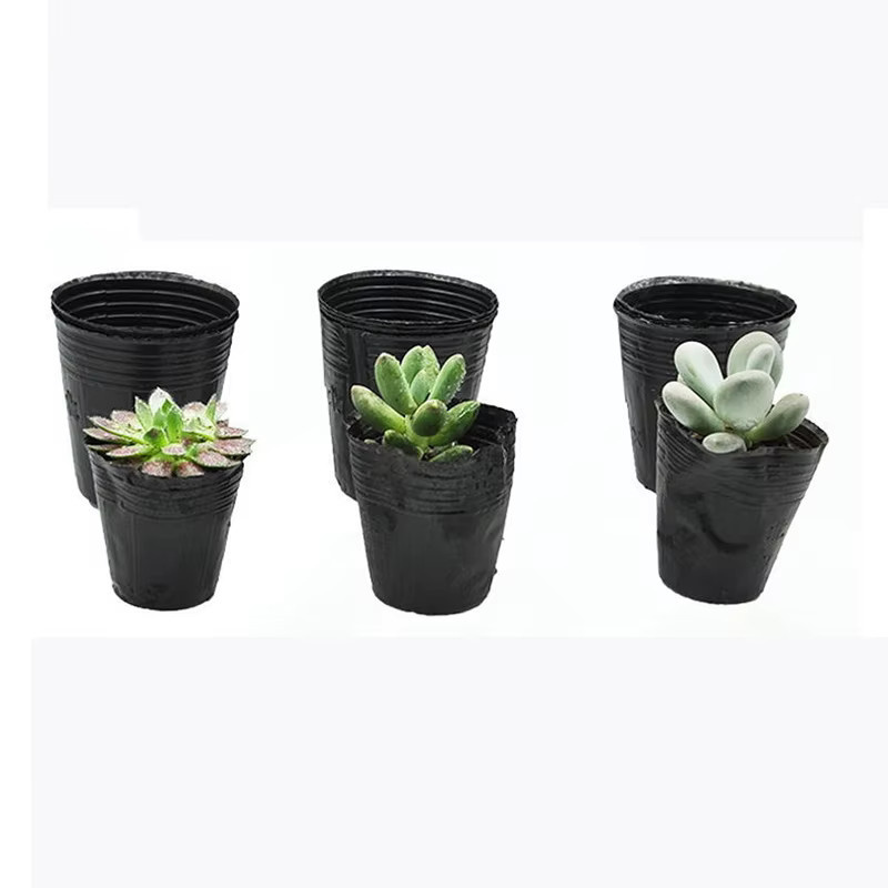 100 Stück schwarze Kunststoff-Sämlingstöpfe zur Samenkeimung und für die Gartenarbeit - Bild 4