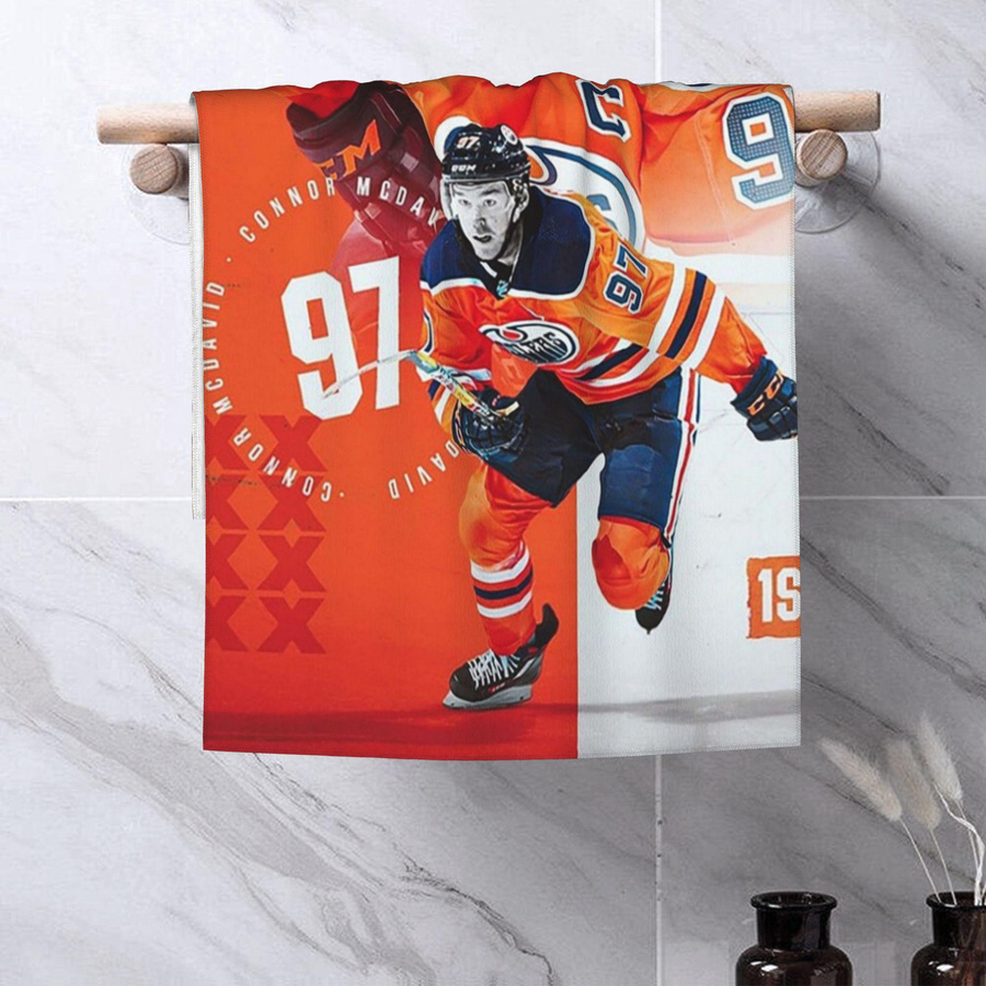 Connor McDavid Saugfähiges und schnelltrocknendes Baumwolltuch für Pool und Bad, Weiß, B: 40 cm, H: 60 cm - Bild 3