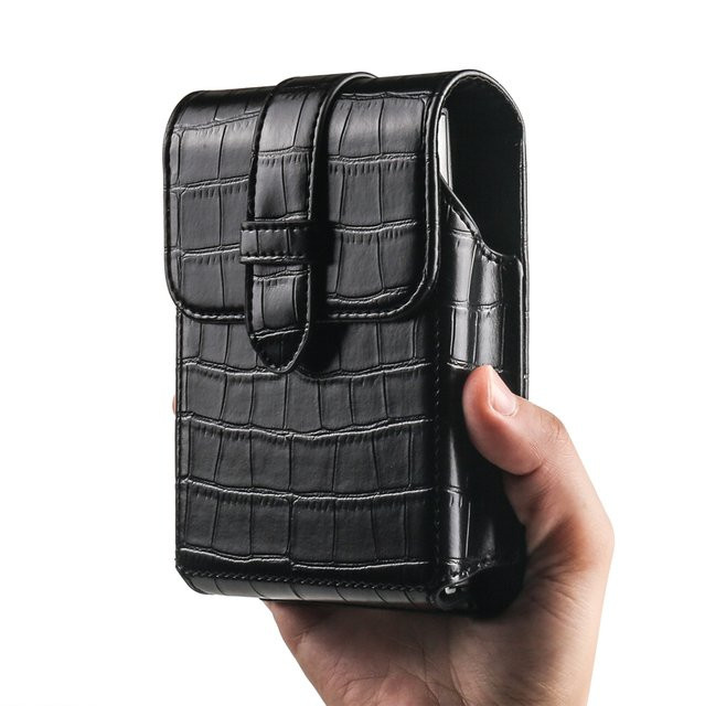 Leder-Hüfttasche mit Gürtelclip als Holster Flip Case für Samsung Galaxy Z Fold 8, Samsung Galaxy Z Fold 8 Wide und HUAWEI Pura X Max in Schwarz - Bild 1