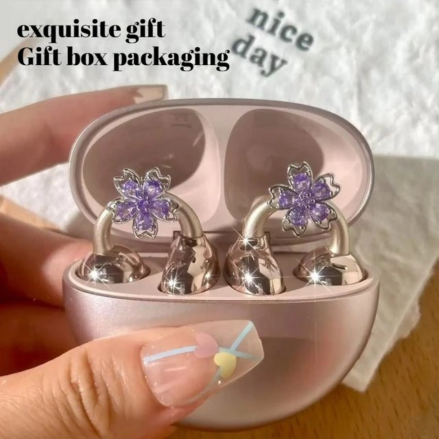 Personalisierter Sakura Ohrhörer-Clip in Weiß für Huawei Freeclip Bluetooth In-Ear Kopfhörer - Bild 1