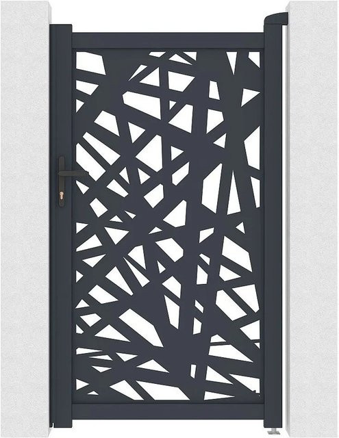 Vente-unique Eingangstor Natafo aus Aluminium in Anthrazitgrau, Breite: 103 cm - Bild 1