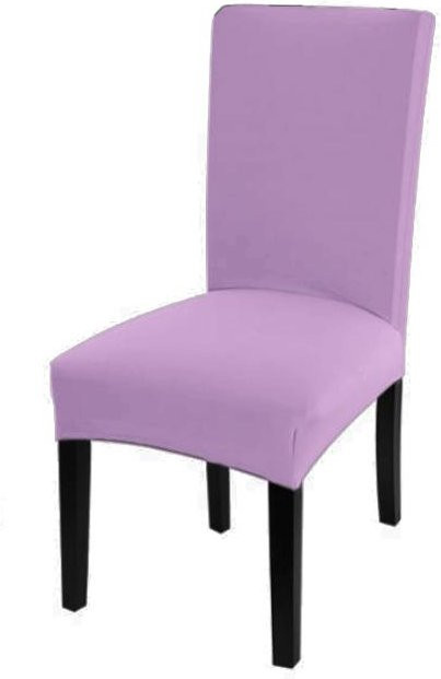 Einfarbiger Stuhlbezug aus Spandex-Stretch von RTTIME in Lichtlila für Esszimmer und Hochzeitsbankette - Bild 1