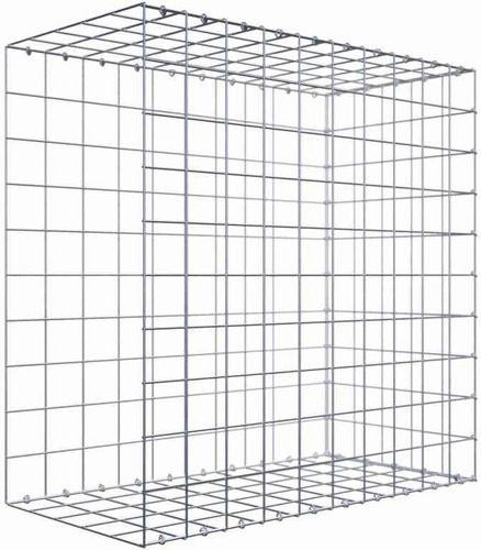 Gabiona Anbaukorb Typ 2 aus Stahl in Silbergrau, B/T/H: 100 x 100 x 50 cm - Bild 1