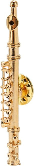 Koogeelife Brosche Flöte, Messing, Gold, adult - Bild 1