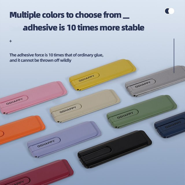 WSSHE Universeller ultradünner Handy-Aufkleberhalter aus Metall in Blau, zusammenklappbarer Mini-Mobiltelefonständer für iPhone und alle anderen Mobiltelefone - Bild 1