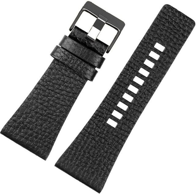 kaidini Uhrenarmband Kalbsleder, Schwarz, Herren, 28mm - Bild 1