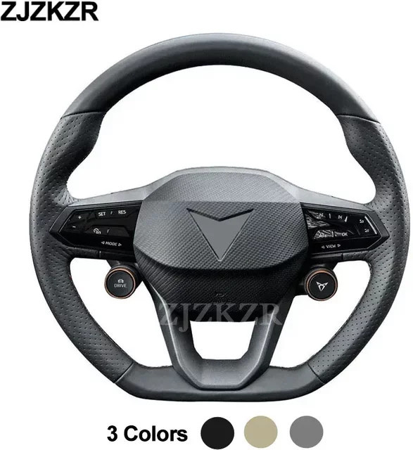 ZJZKZR Lenkrad Abdeckung zum Selbernähen für Cupra Ateca Formentor Born Leon Tavascan Terramar in Schwarz - Bild 1