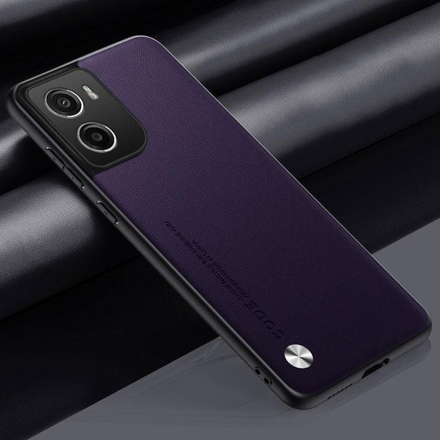 Stoßfeste PU Lederhülle für Motorola Moto G06 in Violett - Bild 1