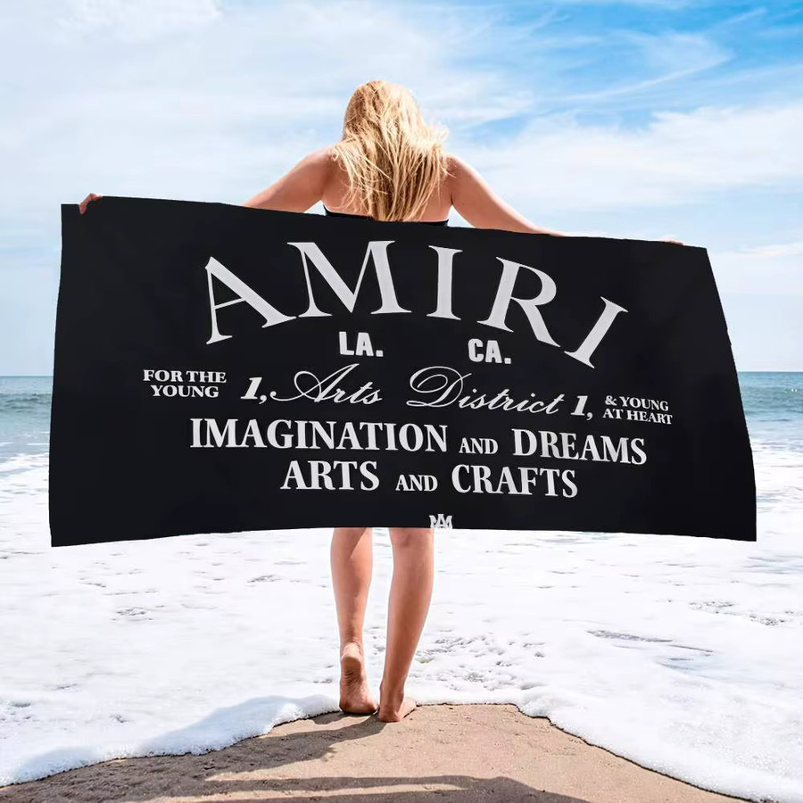A-AMIRI Mikrofaser-Strandtuch mit Grafikprint, schwarz, superabsorbierend und schnelltrocknend - Bild 2