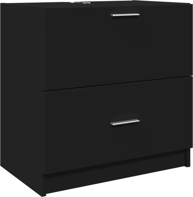 vidaXL Waschbeckenunterschrank aus Holzwerkstoff in Schwarz, B/T/H: 59 x 37 x 59 cm - Bild 1