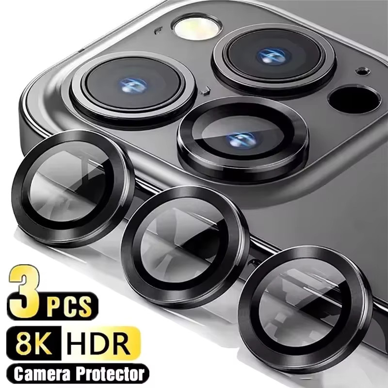 2-3 Stück Metall Objektiv Schutz Glas für Apple iPhone 16 15 14 13 12 Pro Max Mini Plus in Blau - Bild 2