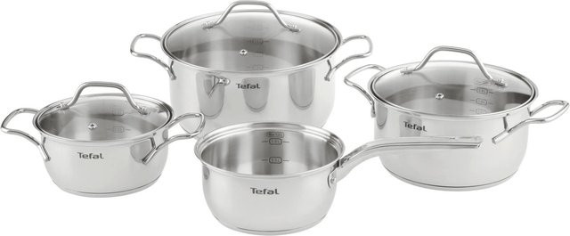 Tefal Kochtopfset Intuition aus Edelstahl, 7-teilig, Silber - Bild 1