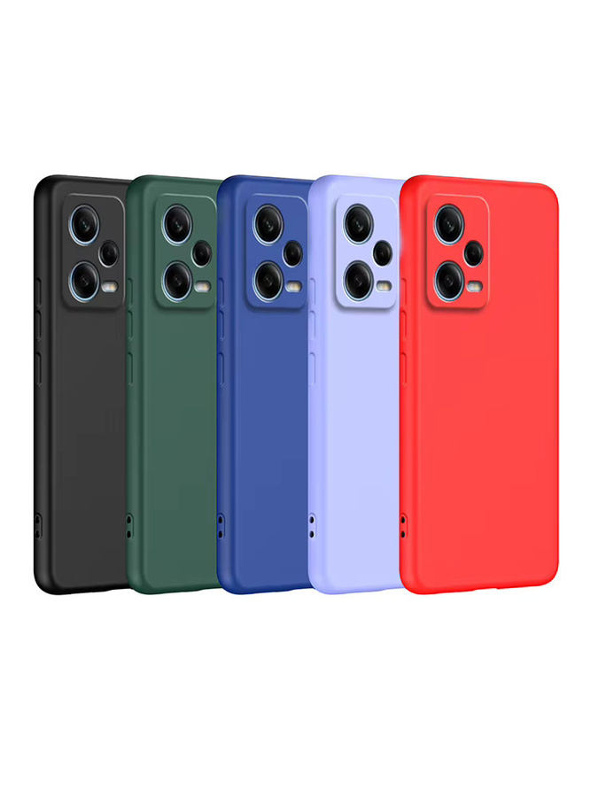 Caqas Flüssige Silikon-Handyhülle Matte Basic Cover für Xiaomi Redmi Note 12 13 14 Pro Plus 5G, Redmi 12 12C 13 13C 14 14C in Grün und Blau - Bild 7