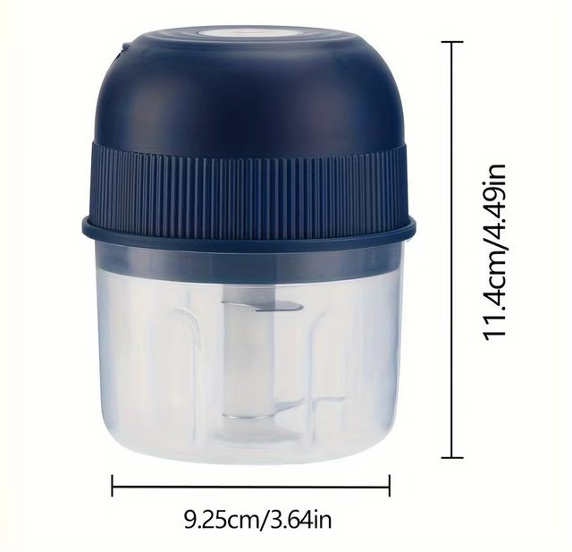 XIADYINJIA Elektrische Fleischmühle und Knoblauchzerkleinerer mit 260 ml Volumen in Blau - Bild 1